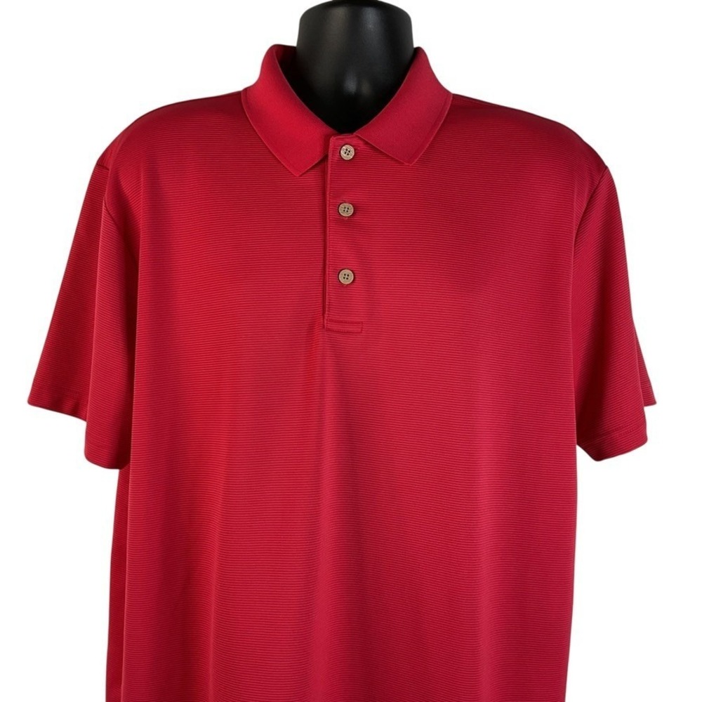 Cubavera Mens Size XL Burgundy Red‎ Short Sleeve 100% Polyester Polo Shirt